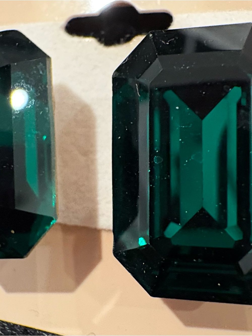 Emerald Green Emerald-Cut Earrings - Women Jewelry
